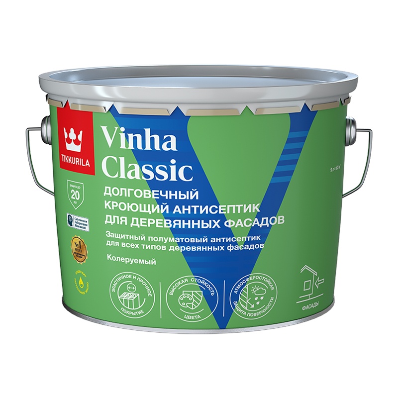 Антисептик кроющий Tikkurila Vinha Classic VC полуматовый (9 л)